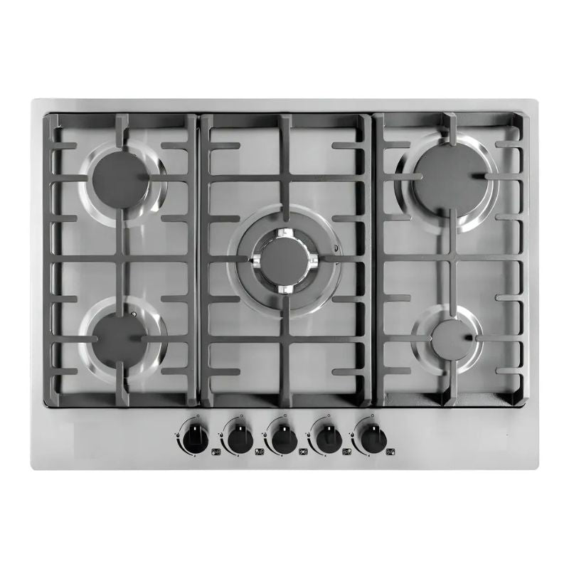 Encimera a Gas 5 Quemadores Empotrable Acero Inoxidable 90x50x5 cm