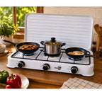 Cocina Mixta 2 Quemadores a Gas + Placa Eléctrica con Tapa | Sobremesa