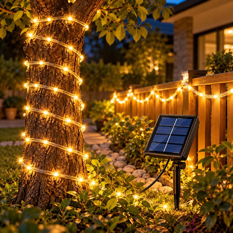 Luces Solares LED Decorativas para Exterior con Panel Solar