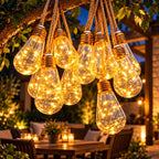 Guirnalda Solar 5 Metros 10 Ampolletas LED Vintage Luz Cálida