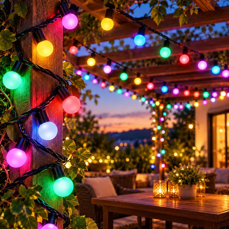 Guirnalda Solar LED Multicolor 10 Metros Luces Navidad
