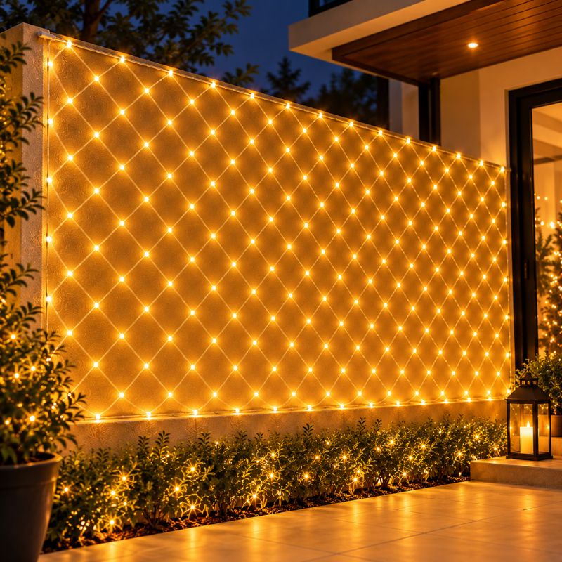 Malla de Luces LED Navideñas 3x3 Metros 220V Colores