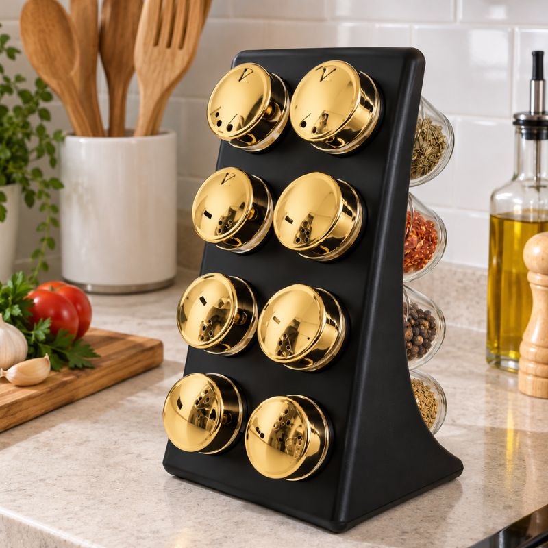 Organizador de Especias y Condimentos con 8 Frascos