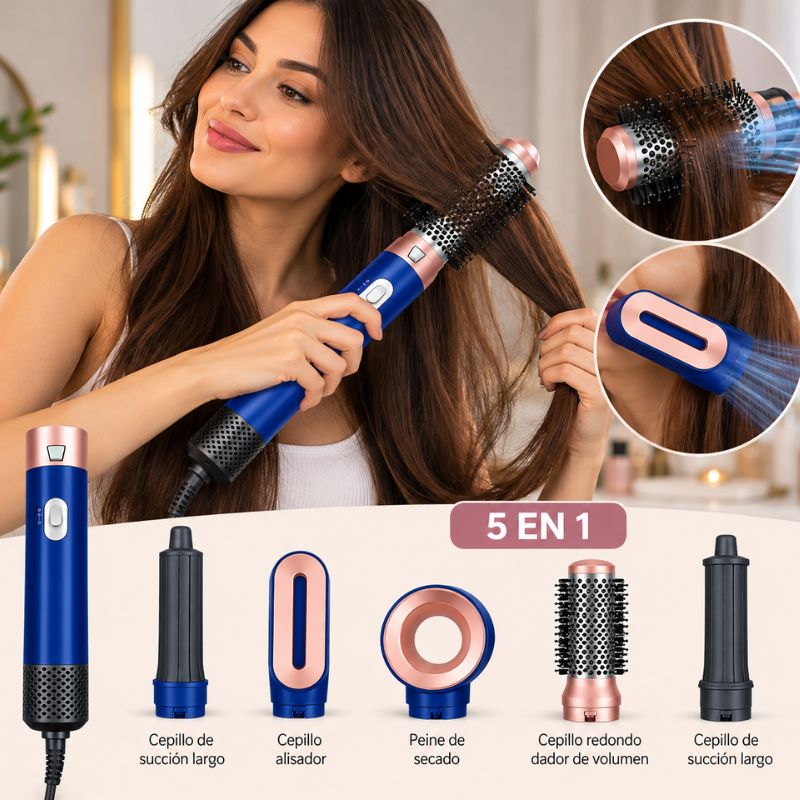Secador Moldeador de Pelo 5 en 1 Hot Air Styler con Accesorios
