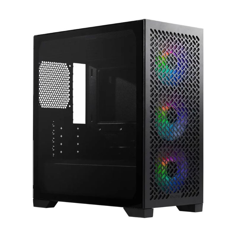 Gabinete Gamer Coolermaster Elite 502 Blanco 3 Fan Argb Frente Mesh Mid Tower Atx