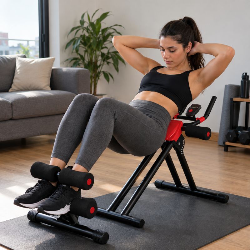 Máquina Abdominales Multifuncional Plegable 5 Niveles con Contador Fitness Hogar