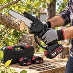 Mini Motosierra Inalámbrica 8 Pulgadas para Poda con 2 Baterías y Maletín