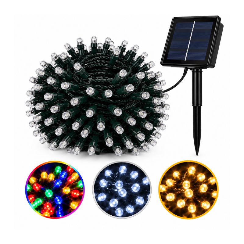 Guirnalda Solar Navideña 300 LED 30 Metros Colores