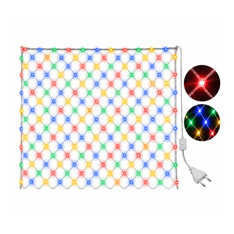 Malla de Luces LED Navideñas 3x3 Metros 220V Colores