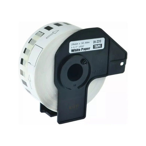 Cinta Continua Brother Dk2210 29mm X30.4mts Con Eje Incluido Tinta Blanco