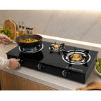Encimera Cocina A Gas 3 Quemadores Vidrio Templado 70cm Multigas