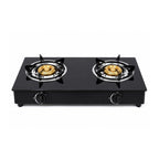 Cocina Encimera A Gas 2 Platos Vidrio Templado Multigas Negra