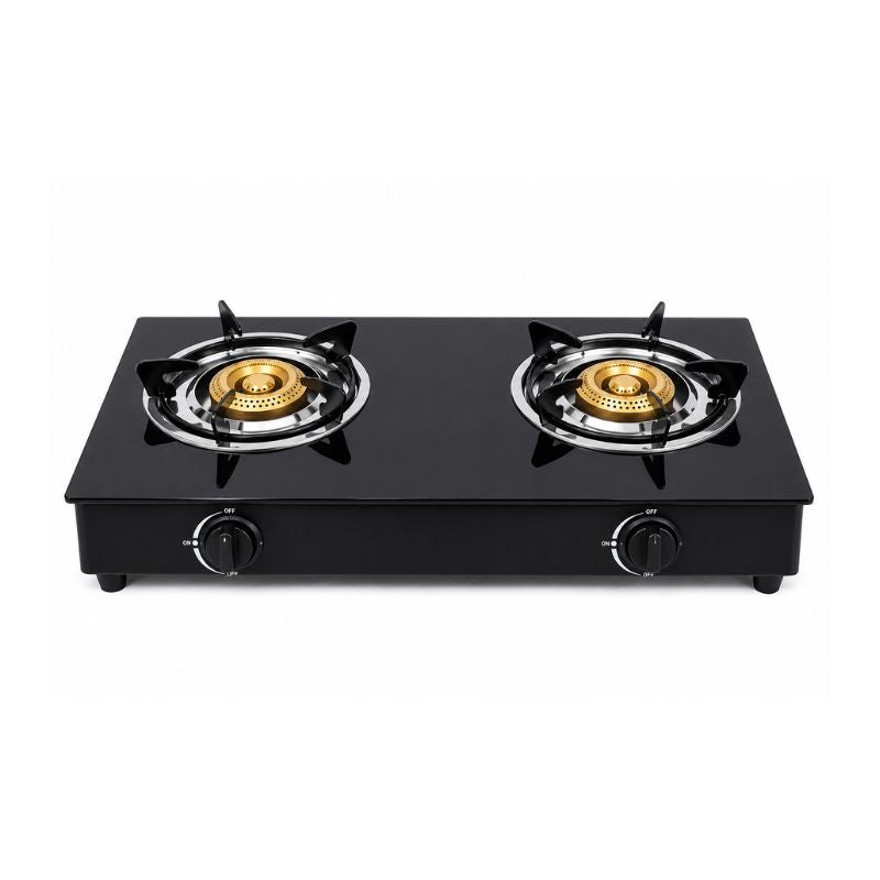 Cocina Encimera A Gas 2 Platos Vidrio Templado Multigas Negra