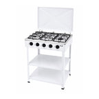 Cocina Industrial a Gas 5 Quemadores con Tapa y Repisas para Gas GLP