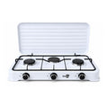 Cocina Mixta 2 Quemadores a Gas + Placa Eléctrica con Tapa | Sobremesa
