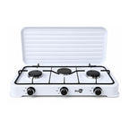 Cocina Mixta 2 Quemadores a Gas + Placa Eléctrica con Tapa | Sobremesa