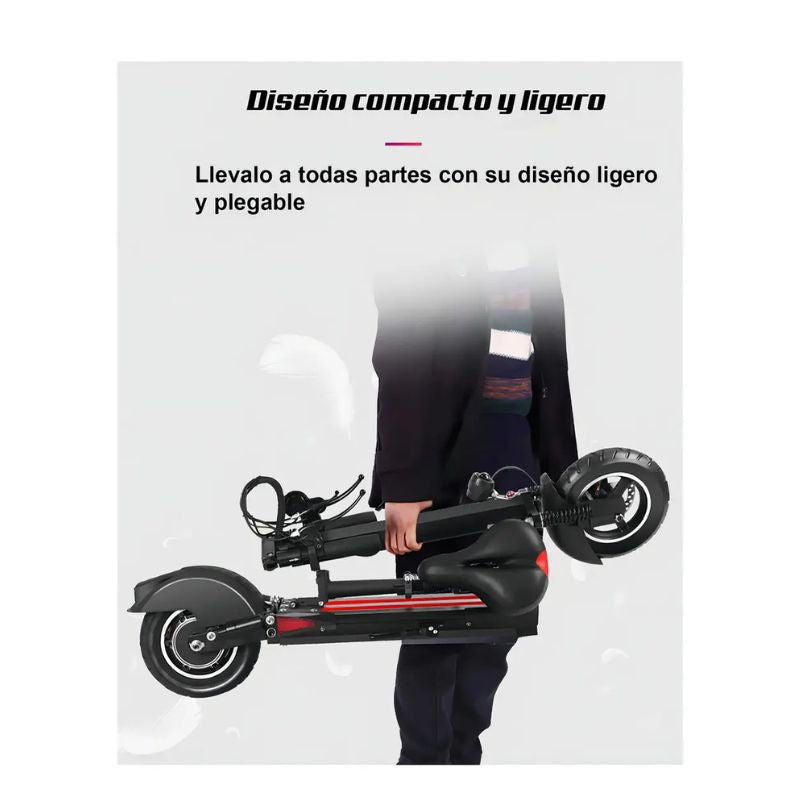 Scooter Eléctrico Todo Terreno 500W Plegable Asiento 45 Km/h Autonomía 40 Km