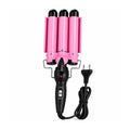 Onduladora de Cabello Triple Barril Ondas de Sirena Rosada