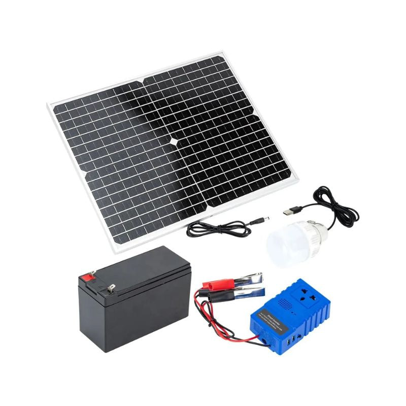 Kit Generador Solar Portátil 220W | Panel Solar 20W | Batería Recargable | Inversor 220V