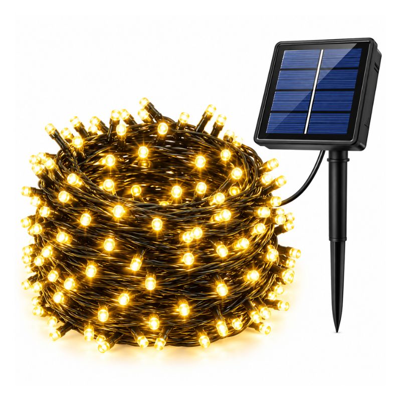 Guirnalda de Luces LED Solar 100 Luces para Exterior Luz Cálida