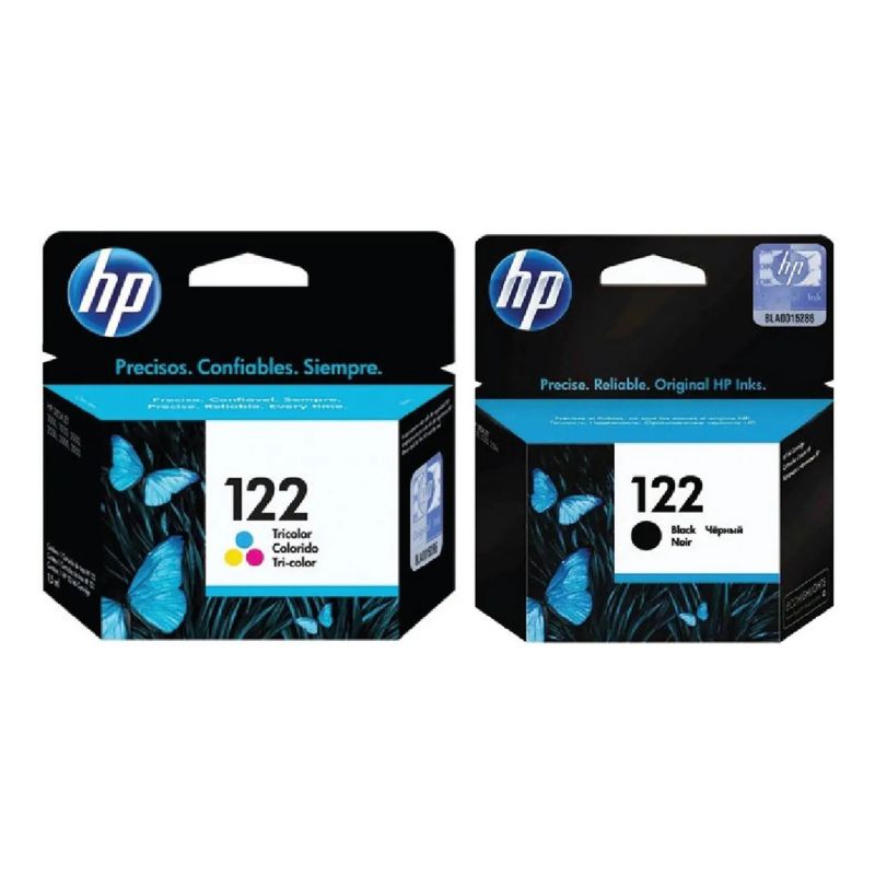 Pack Cartucho De Tinta Hp 122 Color Negro Y Color  2 Unidades