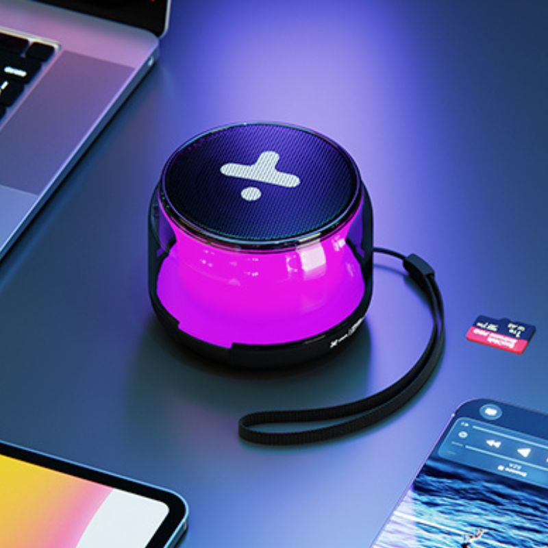 Parlante inalámbrico portátil con luces LED