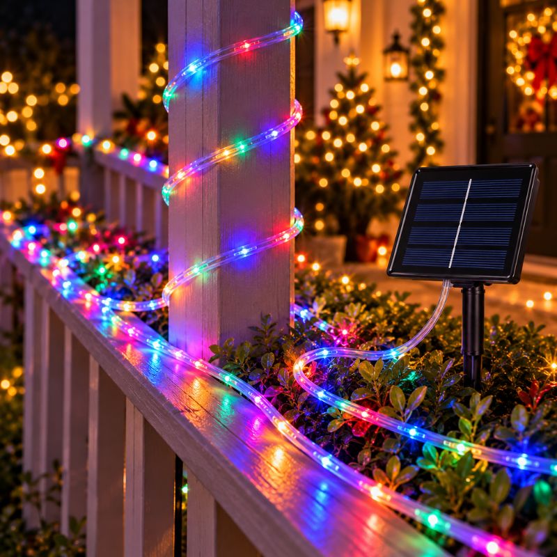 Manguera de Luces LED Solar 20 Metros Multicolor Impermeable