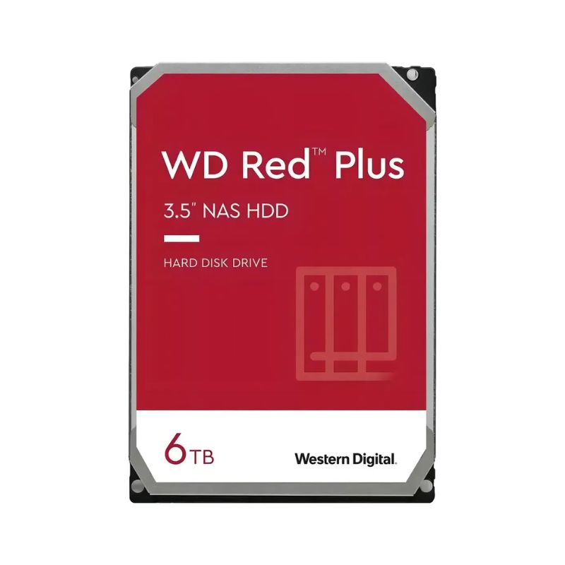 Disco duro interno Western Digital WD Red PLUS WD60EFPX SATA 6TB Rojo