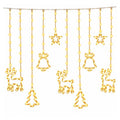 Cortina de Luces Navideñas 120 LED 3 Metros con Figuras Decorativas
