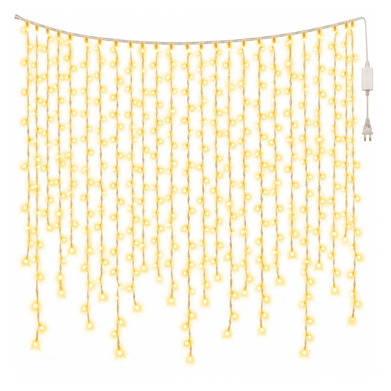Cortina de Luces LED Navideñas 3x3 Metros Multicolor/Cálida 220V Colores