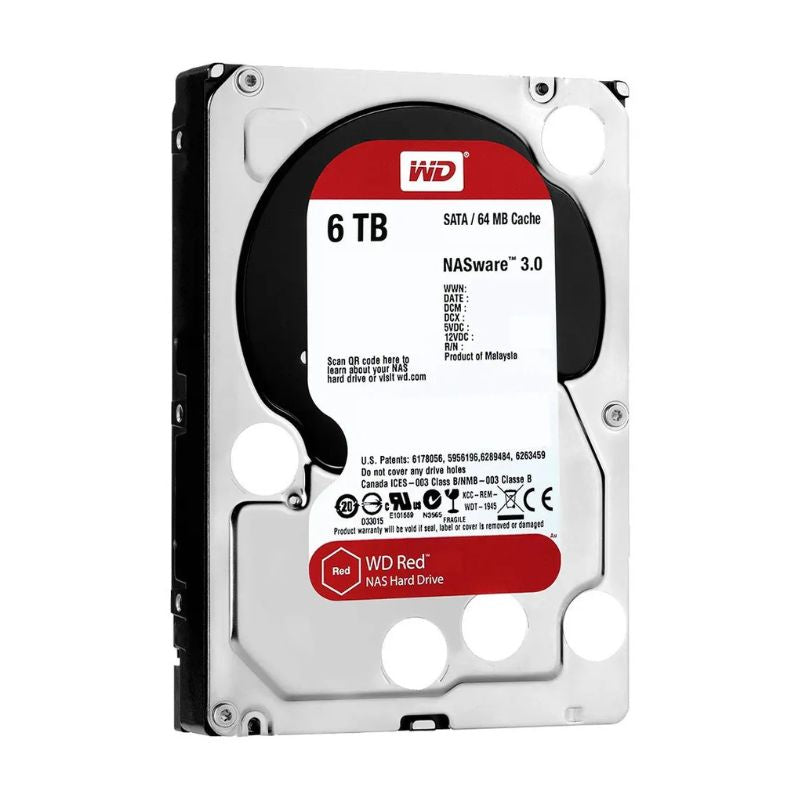 Disco duro interno Western Digital WD Red PLUS WD60EFPX SATA 6TB Rojo