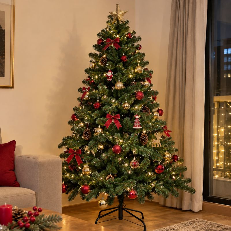 Árbol de Navidad Artificial Verde 180 cm con Base