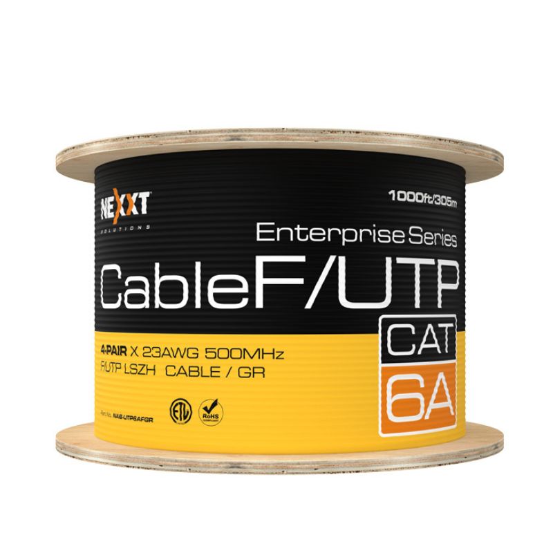 Cable de Red Nexxt Cat6A F/UTP 23AWG LSZH 305 Metros 500MHz Color Gris