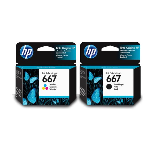 Pack Tintas Hp 667 Negra + 667 Tricolor