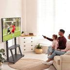Soporte Tv Rack Movil Con Ruedas 32 A 70 Base Pedestal Stand Color Negro