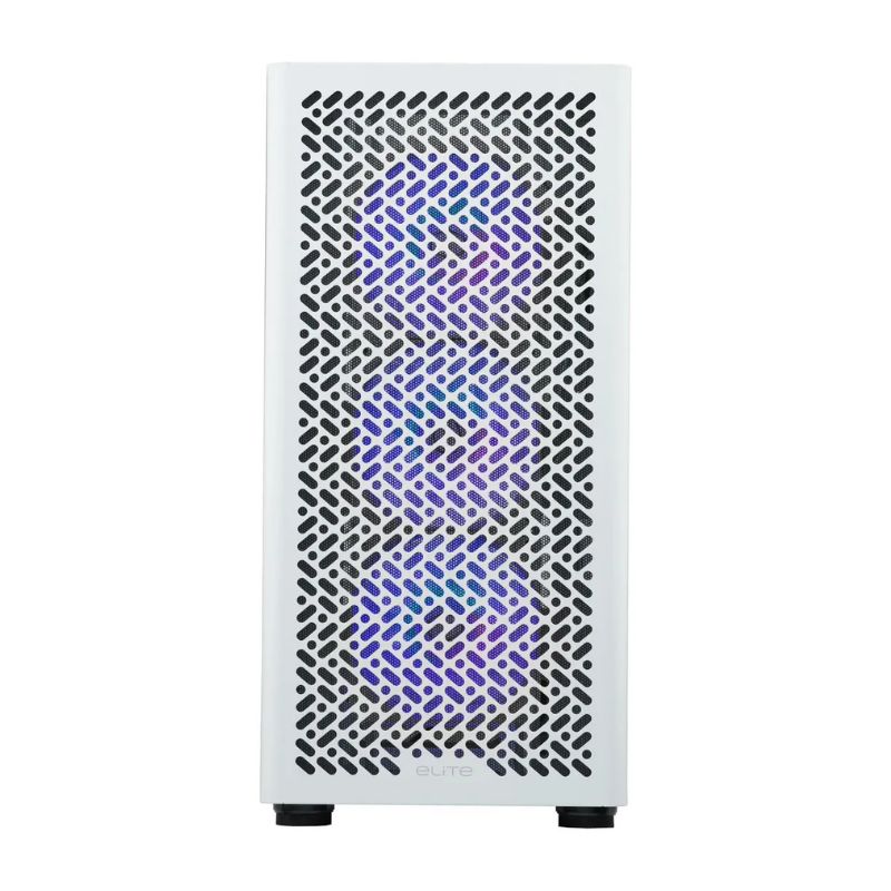 Gabinete Gamer Coolermaster Elite 502 Blanco 3 Fan Argb Frente Mesh Mid Tower Atx