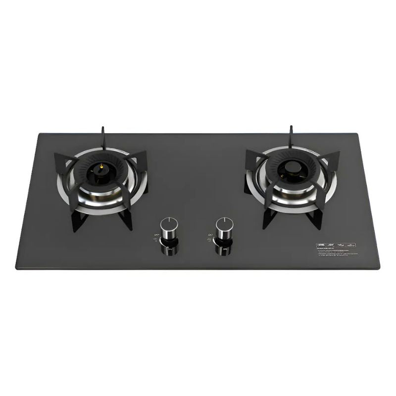 Encimera a gas 2 platos cocina tope de vidrio con chispero Color Negro