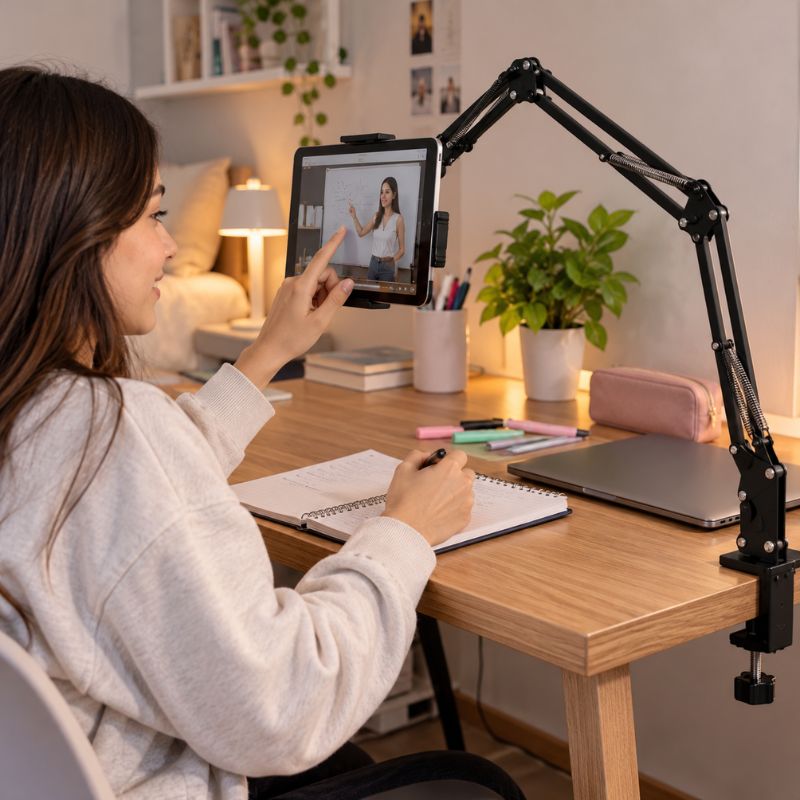 Soporte Brazo Articulado Ajustable para Celular y Tablet con Abrazadera