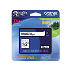 Cinta Laminada Brother TZe231 de 12 mm x 8 m, Negro sobre Blanco