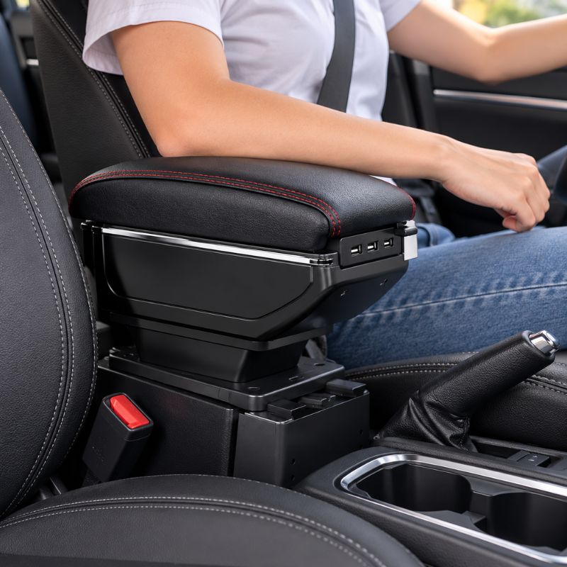 Apoyabrazos Central Universal para Auto con Compartimento y Base Ajustable