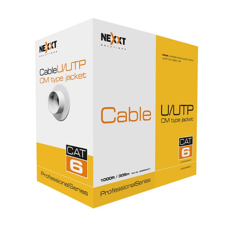 Cable de Red Nexxt Cable U/UTP Cat6, Calibre 24AWG Azul