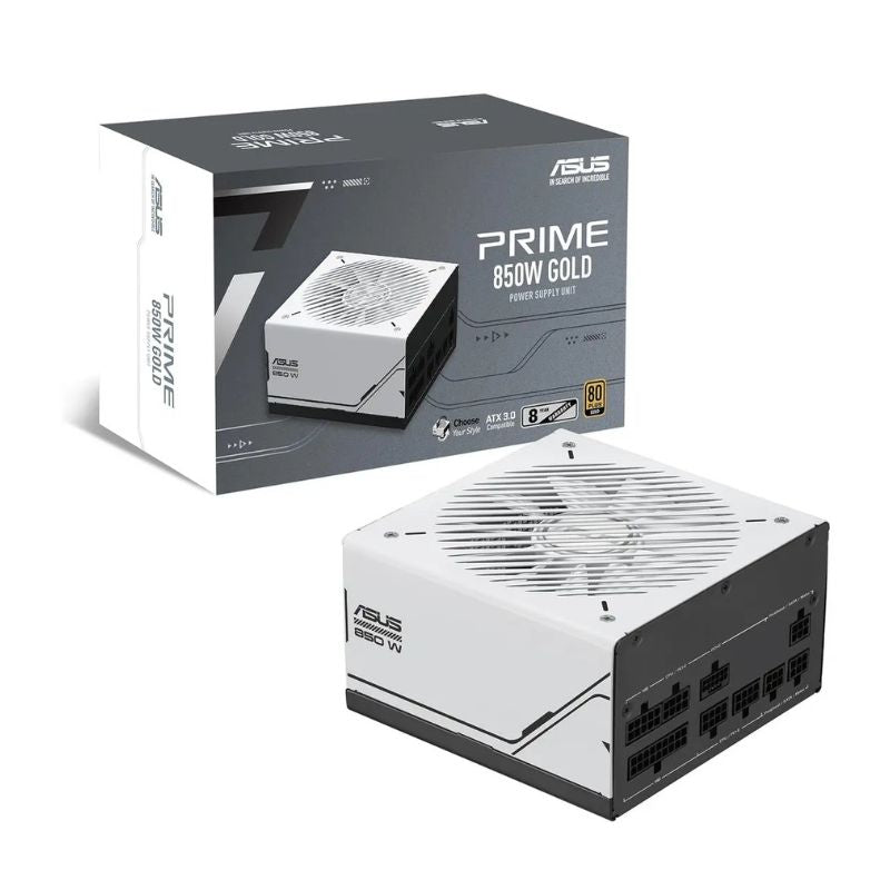 Fuente De Poder 850w Asus Prime Atx3.0 80 Plus Gold Color Blanco Y Negro