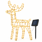Reno Navideño Solar con Luces LED 120 cm Multicolor Cálido o Azul