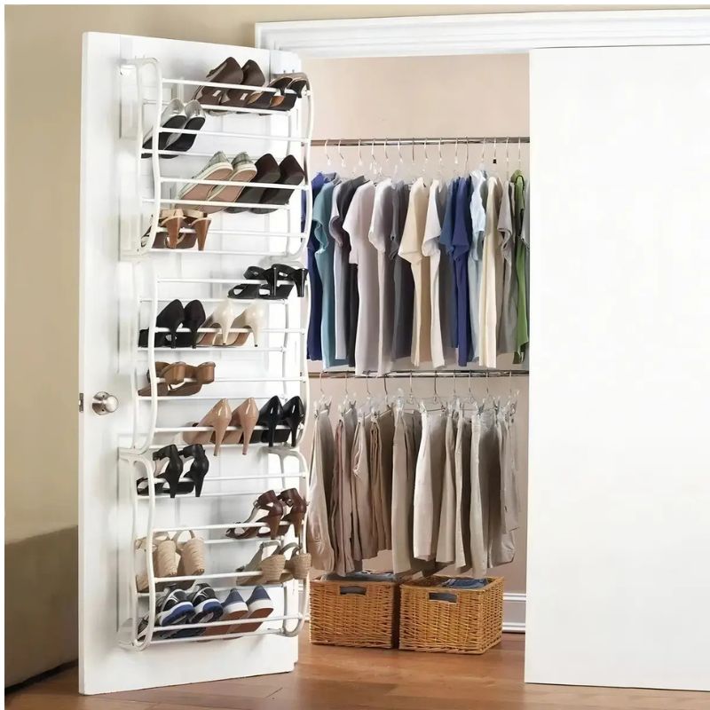 Zapatero Colgante Para Puerta 36 Pares 12 Niveles Color Blanco
