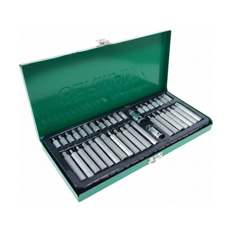 Juego De Puntas 40 Piezas Acero S2 Torx Allen Phillips Con Estuche Metálico