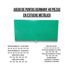 Juego De Puntas 40 Piezas Acero S2 Torx Allen Phillips Con Estuche Metálico