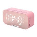 Reloj Despertador Digital LED Con Parlante Bluetooth 5.0 Espejo Y Soporte Celular