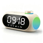 Reloj Despertador Digital LED Parlante Bluetooth 5.3 Radio FM Luz RGB