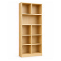 Estantería Biblioteca 8 Compartimentos 60x24x178 Cm Madera Color Natural