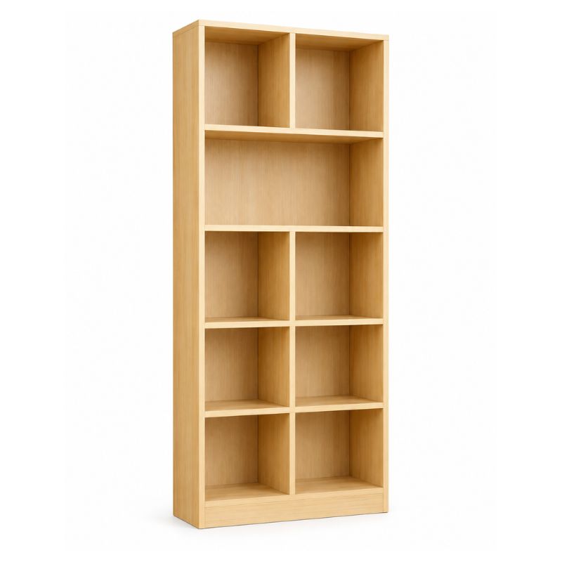 Estantería Biblioteca 8 Compartimentos 60x24x178 Cm Madera Color Natural